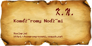 Komáromy Noémi névjegykártya
