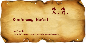Komáromy Noémi névjegykártya